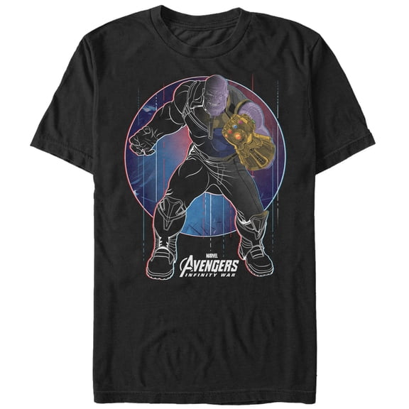 Men's Marvel Avengers: Infinity War Thanos Circle  Graphic Tee Black Small