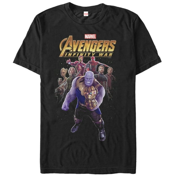 Men's Marvel Avengers: Infinity War Thanos Entourage Graphic Tee Black 4X Large