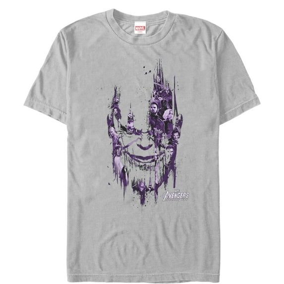Men's Marvel Avengers: Infinity War Thanos Face Graphic Tee Silver Small