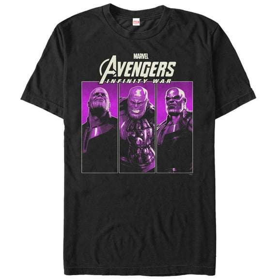 Men's Marvel Avengers: Infinity War Thanos Panels  Graphic Tee Black 2X Large