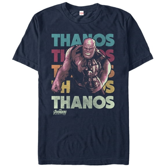 Men's Marvel Avengers: Infinity War Thanos Repeat Graphic Tee Navy Blue 2X Large