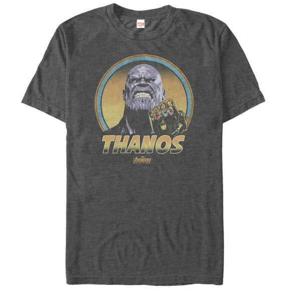 Men's Marvel Avengers: Infinity War Thanos Retro  Graphic Tee Charcoal Heather Large