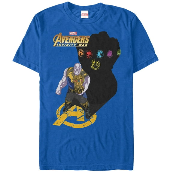 Men's Marvel Avengers: Infinity War Thanos Shadow  Graphic Tee Royal Blue 2X Large