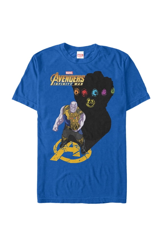 Men's Marvel Avengers: Infinity War Thanos Shadow Graphic Tee Royal Blue Medium