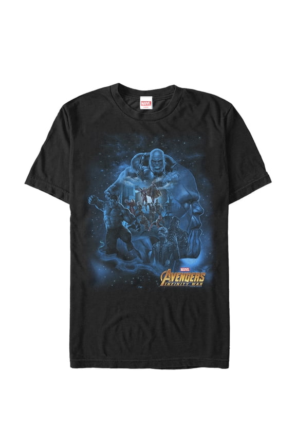 Men's Marvel Avengers: Infinity War Thanos Starry Sky Graphic Tee Black Medium