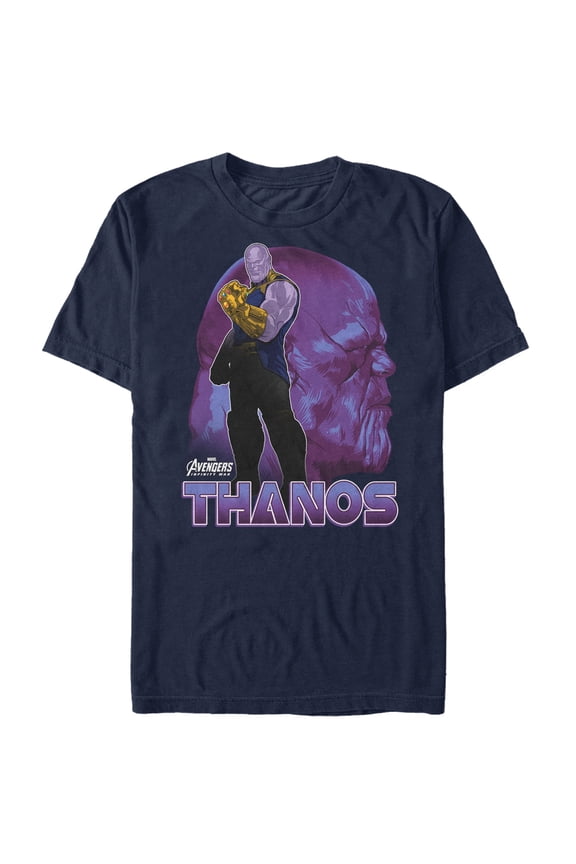 Men's Marvel Avengers: Infinity War Thanos View  Graphic Tee Navy Blue Medium