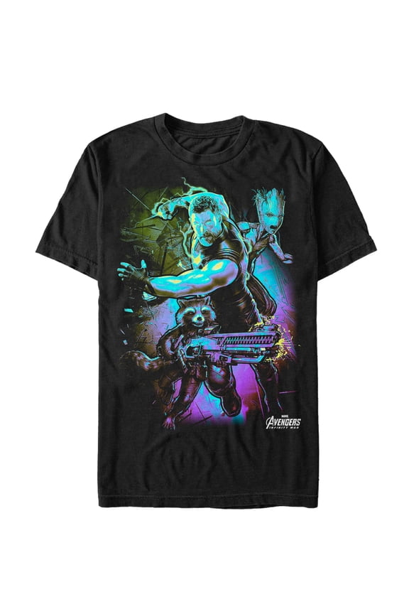 Men's Marvel Avengers: Infinity War Thor Lightning Graphic Tee Black 5X Large