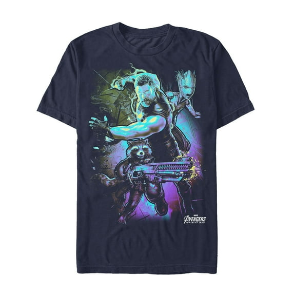 Men's Marvel Avengers: Infinity War Thor Lightning Graphic Tee Navy Blue X Large