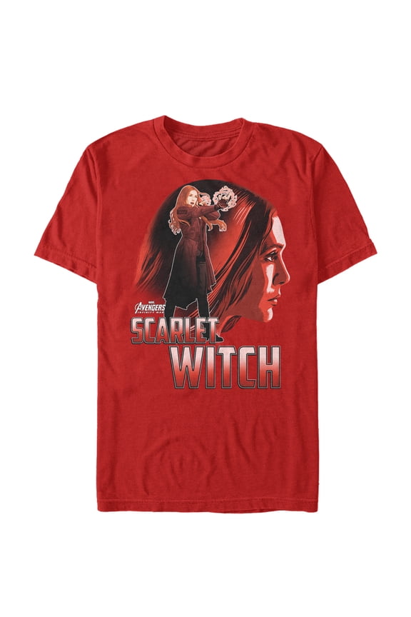 Men's Marvel Avengers: Infinity War Witch Portrait Graphic Tee Red Large