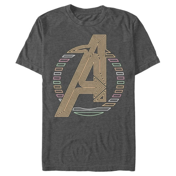Men's Marvel Avengers Neon Sign Graphic Tee Charcoal Heather Small