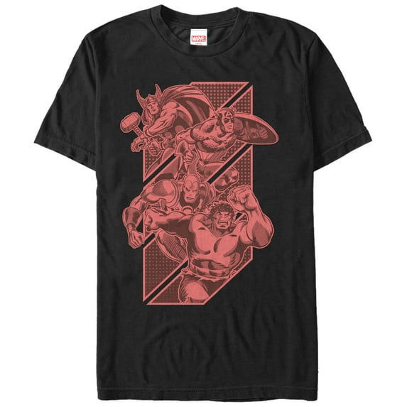 Men's Marvel Avengers Panels Graphic Tee Black X Large