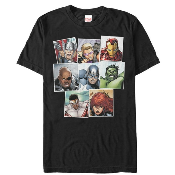Men's Marvel Avengers Polaroid  Graphic Tee Black X Large