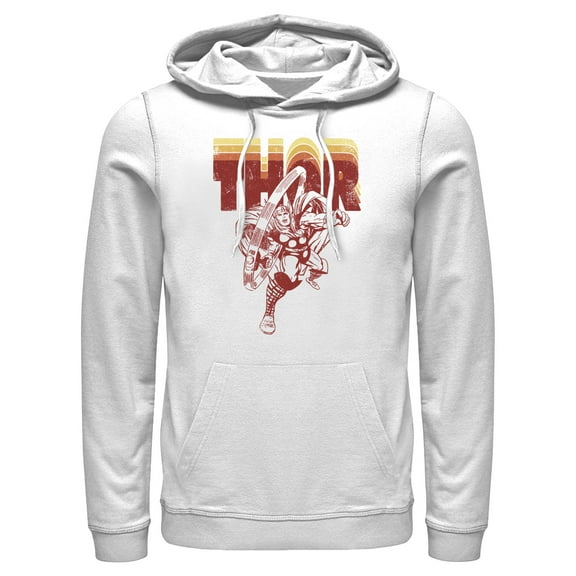 Men's Marvel Avengers Thor Retro Name Stack Portrait Pull Over Hoodie