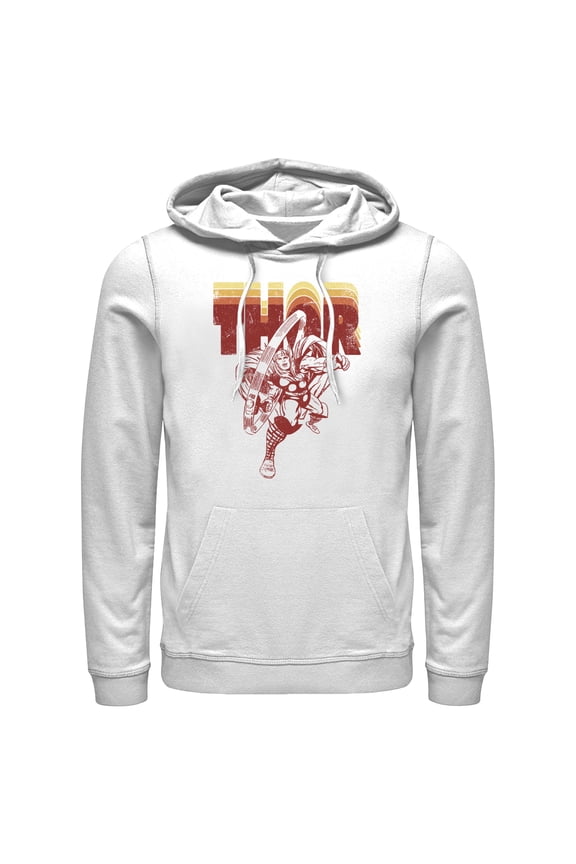 Men's Marvel Avengers Thor Retro Name Stack Portrait Pull Over Hoodie