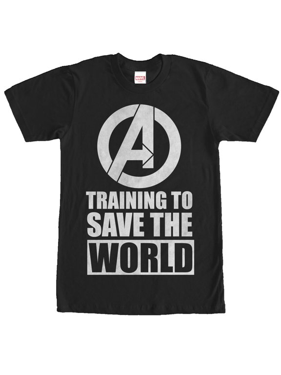 Men's Marvel Avengers Training to Save World Graphic Tee Black 2X Large