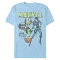thumbnail image 1 of Men's Marvel Avengers Vintage Portraits Graphic Tee Light Blue Medium, 1 of 3