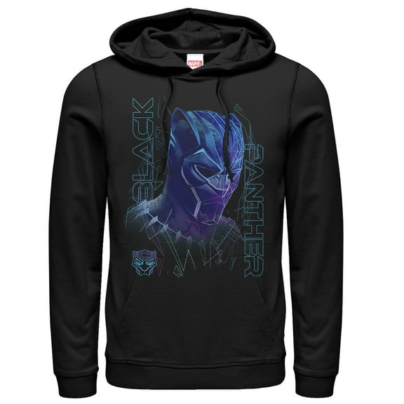 Men's Marvel Black Panther 2018 3D Pattern  Pull Over Hoodie Black Large