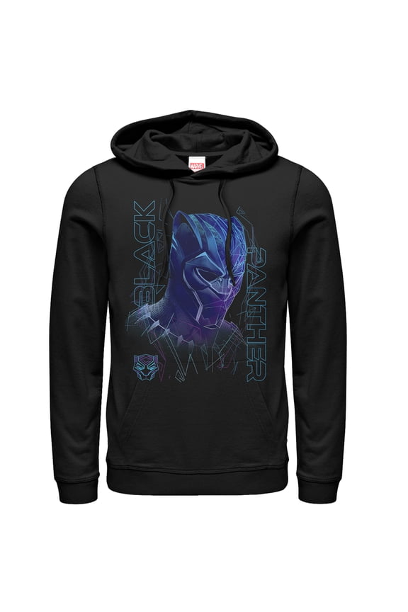Men's Marvel Black Panther 2018 3D Pattern Pull Over Hoodie Black X Large