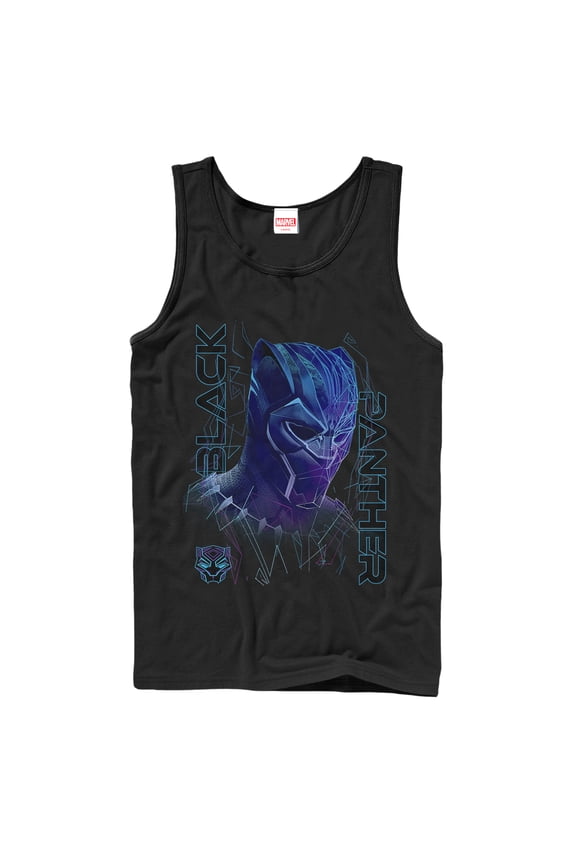 Men's Marvel Black Panther 2018 3D Pattern Tank Top Black Large