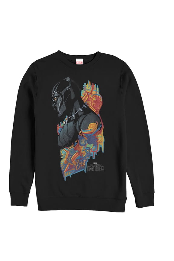 Men's Marvel Black Panther 2018 Artistic Pattern Sweatshirt Black 3X Large