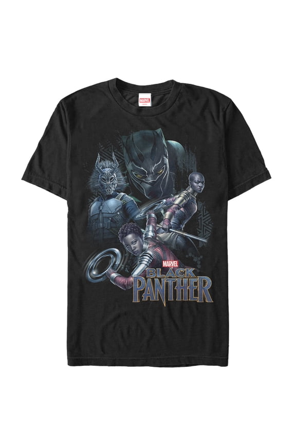 Men's Marvel Black Panther 2018 Character View Graphic Tee Black 3X Large