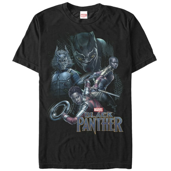 Men's Marvel Black Panther 2018 Character View Graphic Tee Black 5X Large