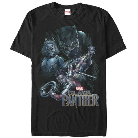 Men's Marvel Black Panther 2018 Character View  Graphic Tee Black Medium