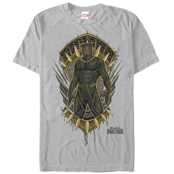 Men's Marvel Black Panther 2018 Claw Crest Graphic Tee Silver Small