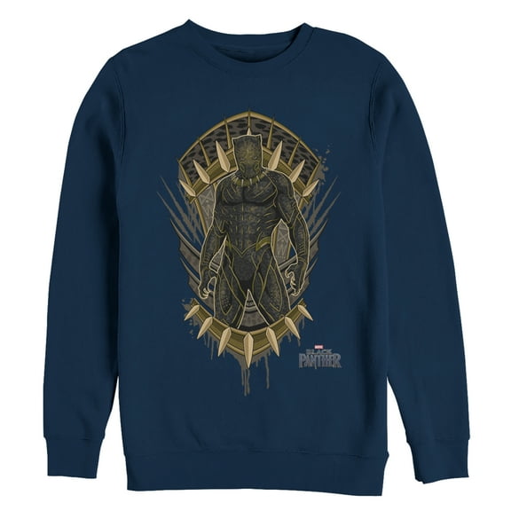 Men's Marvel Black Panther 2018 Claw Crest  Sweatshirt Navy Blue Large