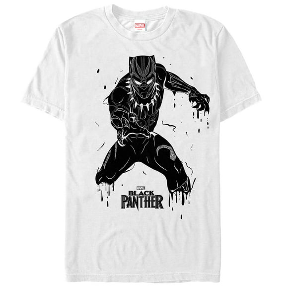 Men's Marvel Black Panther 2018 Drip Pattern  Graphic Tee White Large