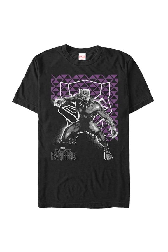 Men's Marvel Black Panther 2018 Geometric Pattern Graphic Tee Black Large