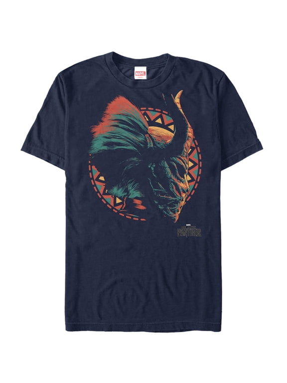 Men's Marvel Black Panther 2018 Killmonger's Mask Graphic Tee Navy Blue Large