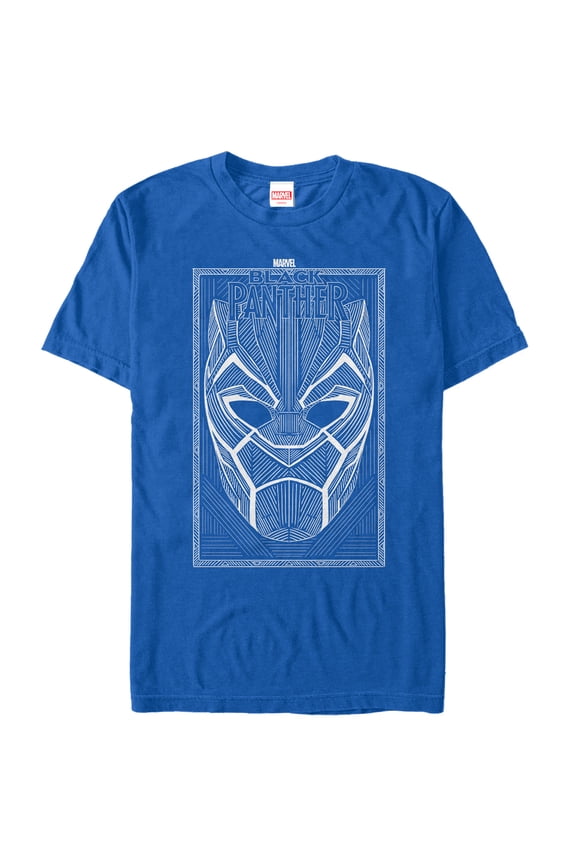 Men's Marvel Black Panther 2018 Line Pattern Graphic Tee Royal Blue Medium