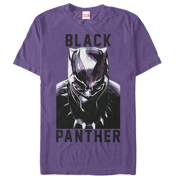 Men's Marvel Black Panther 2018 Portrait  Graphic Tee Purple Large