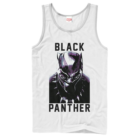 Men's Marvel Black Panther 2018 Portrait  Tank Top White Large