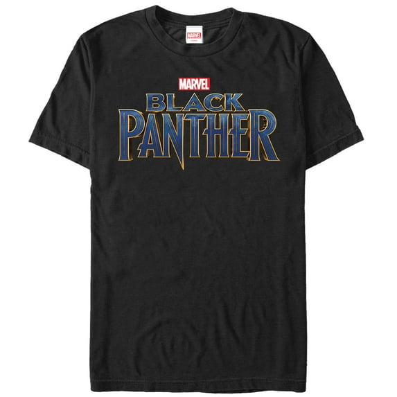 Men's Marvel Black Panther 2018 Text Logo Graphic Tee Black Medium
