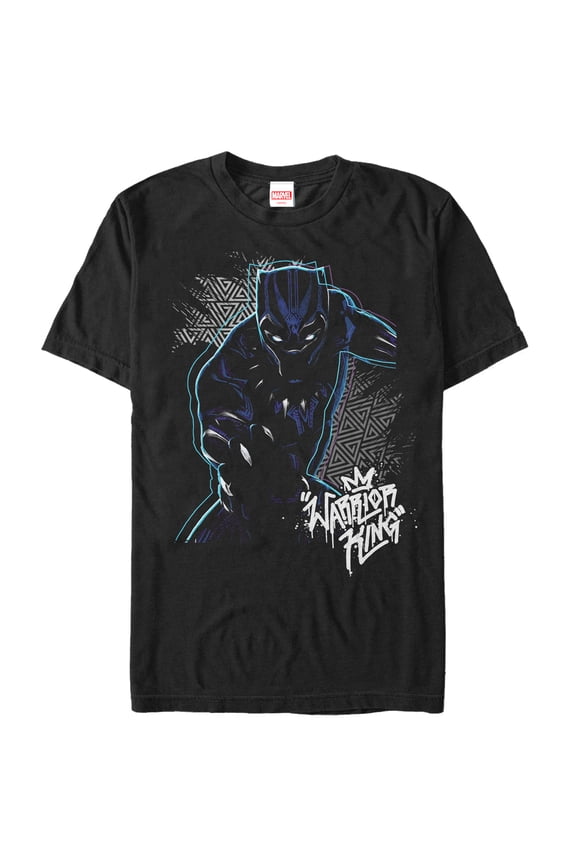 Men's Marvel Black Panther 2018 Triangle Pattern Graphic Tee Black Large