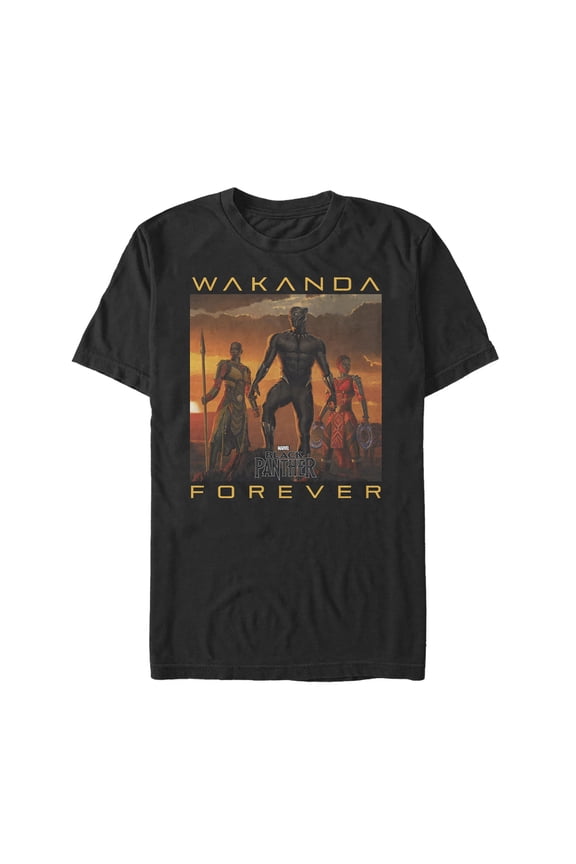 Men's Marvel Black Panther 2018 Wakanda Forever Graphic Tee Black Large