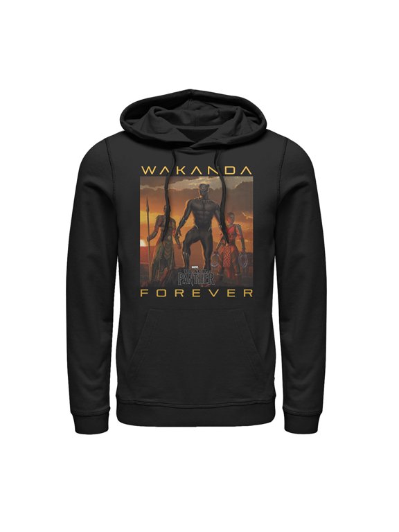 Men's Marvel Black Panther 2018 Wakanda Forever Pull Over Hoodie Black Small