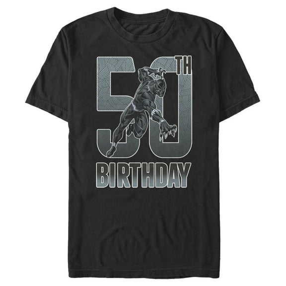 Men's Marvel Black Panther 50th Birthday  Graphic Tee Black 5X Large