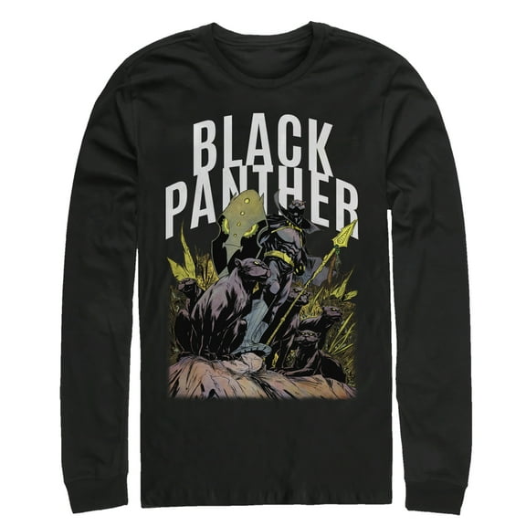Men's Marvel Black Panther Army  Long Sleeve Shirt Black X Large