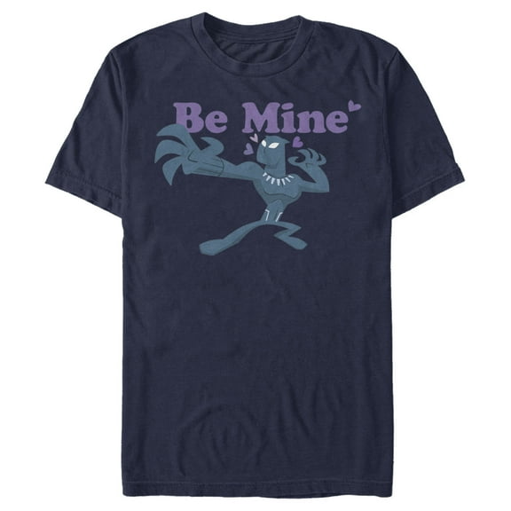 Men's Marvel Black Panther Be Mine  Graphic Tee Navy Blue Small