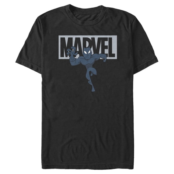 Men's Marvel Black Panther Brick Logo Graphic Tee Black Small
