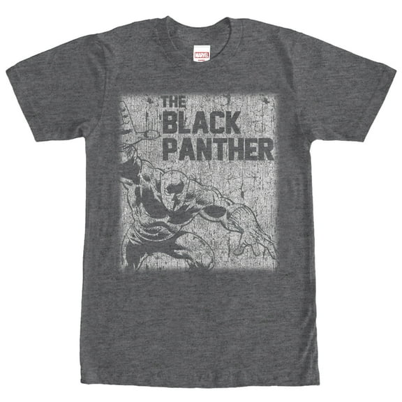 Men's Marvel Black Panther Chalk Print  Graphic Tee Charcoal Heather 3X Large
