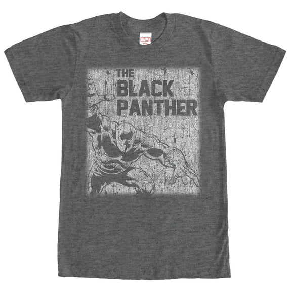 Men's Marvel Black Panther Chalk Print Graphic Tee Charcoal Heather 3X Large