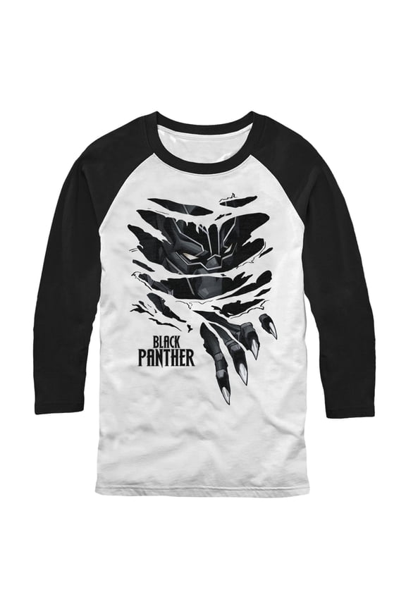 Men's Marvel Claw Tear Baseball Graphic Tee White/Black X Large
