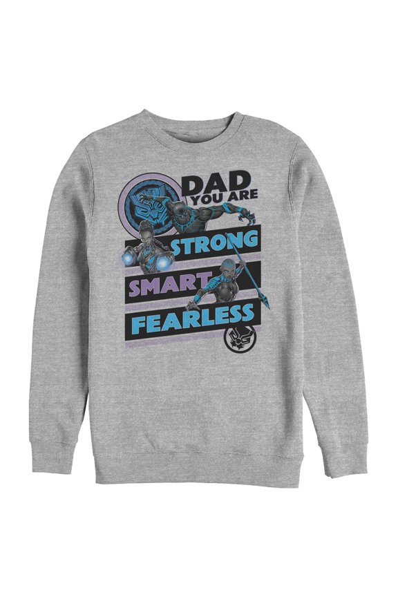 Men's Marvel Black Panther Dad You Are Strong Sweatshirt Athletic Heather Large