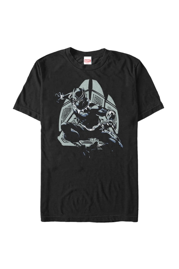 Men's Marvel Black Panther Decorative Pattern Graphic Tee Black Small