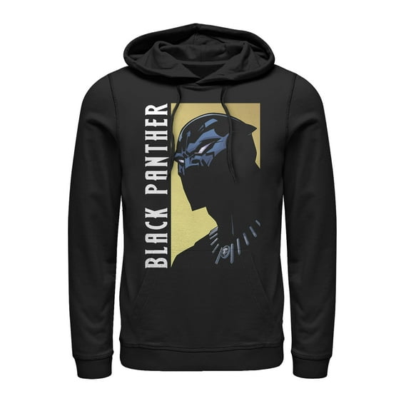 Men's Marvel Black Panther Fierce Expression  Pull Over Hoodie Black Small