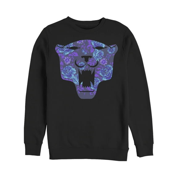 Men's Marvel Black Panther Floral Print Sweatshirt Black Large
